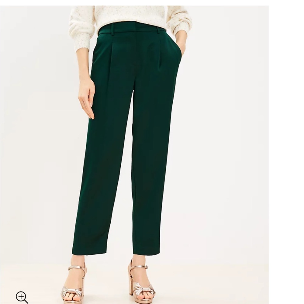 LOFT green satin pants